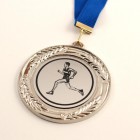 Kovinska medalja za športnike, srebrna, premer 8 cm